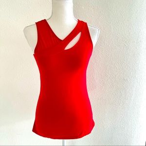 Armani Exchange Sexy Red Sleeveless Cut- Out Details Size Small.
